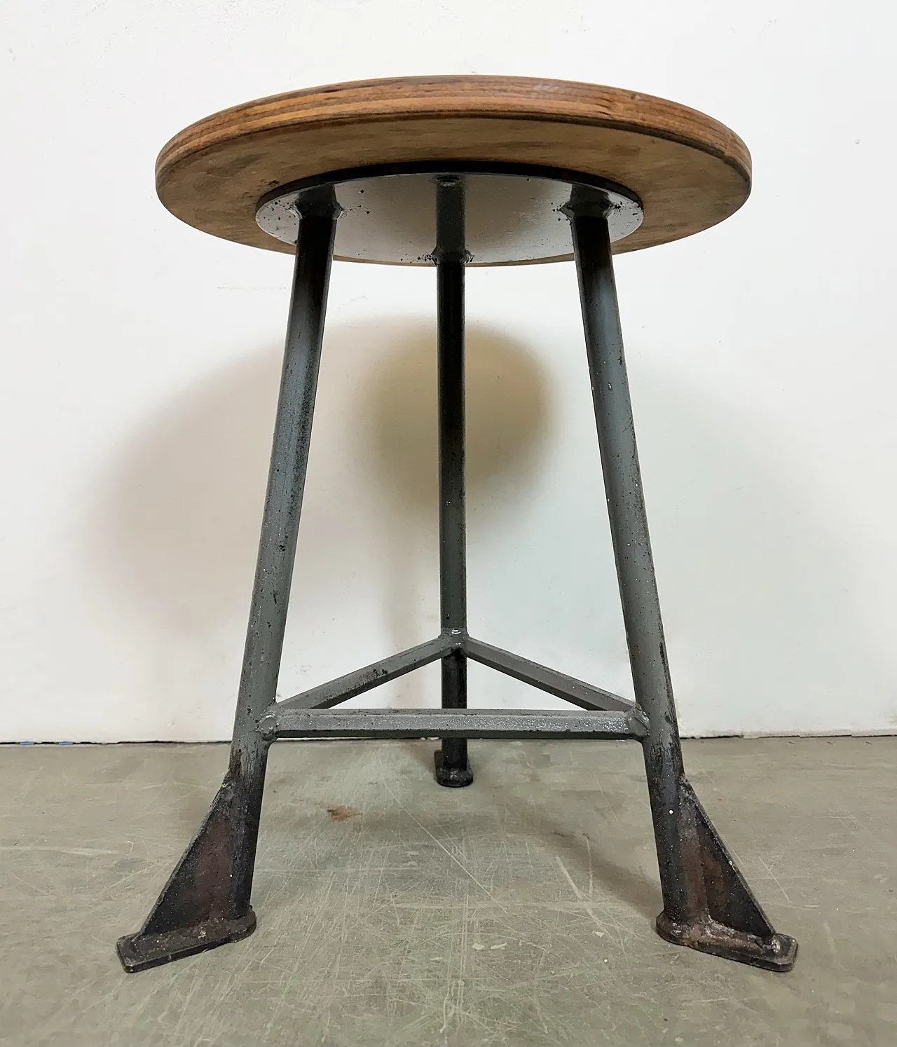 Grey Industrial Workshop Stool, 1960s 12