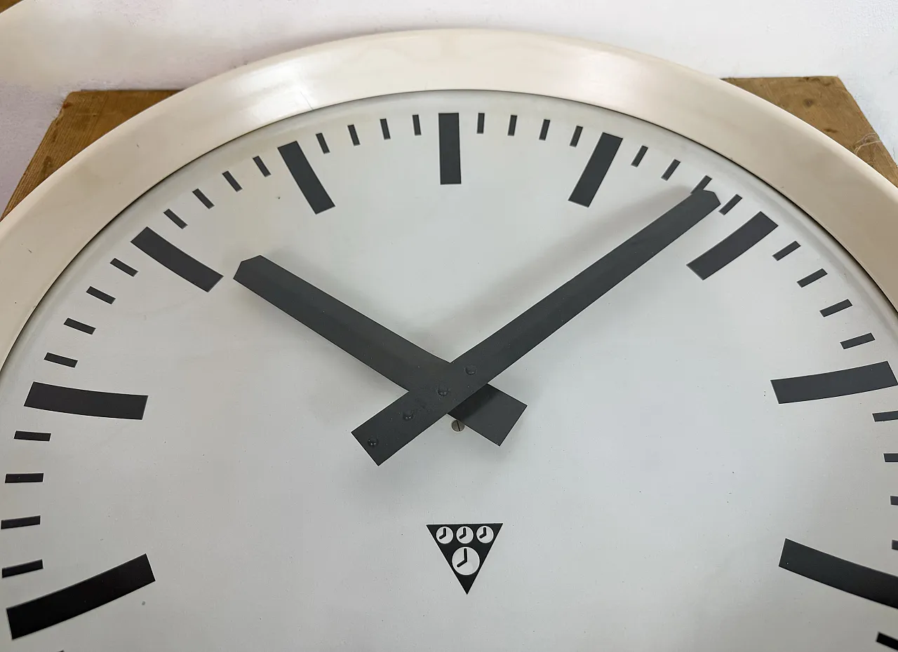 Large Industrial Bakelite Factory Wall Clock from Pragotron, 1960s 11