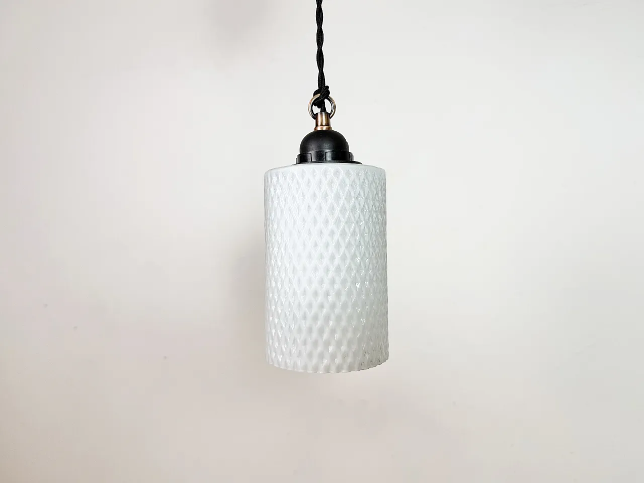 Lampada da soffitto vintage in vetro, anni '70 2