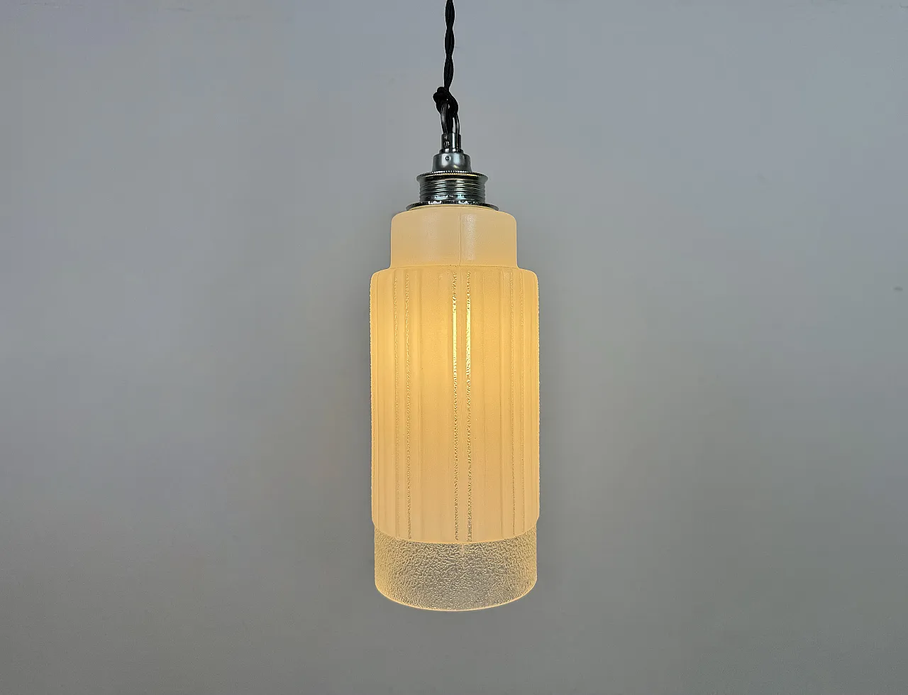 Lampada da soffitto vintage in vetro, anni '70 7