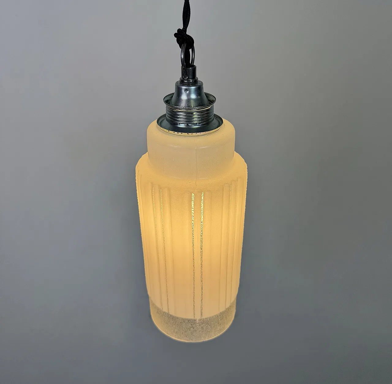 Lampada da soffitto vintage in vetro, anni '70 8