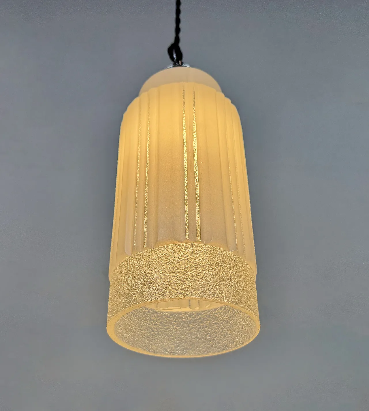 Lampada da soffitto vintage in vetro, anni '70 9
