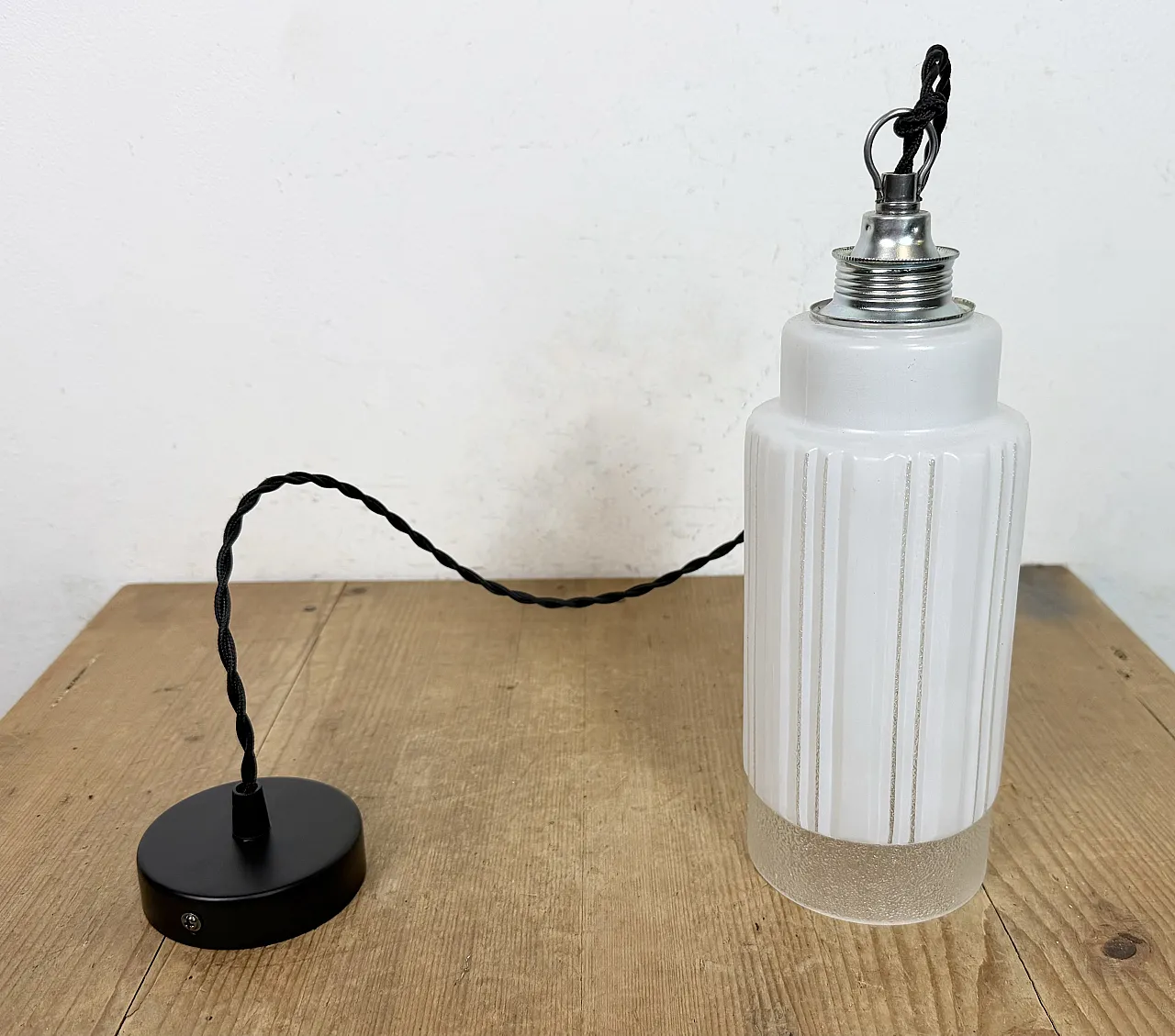 Lampada da soffitto vintage in vetro, anni '70 10