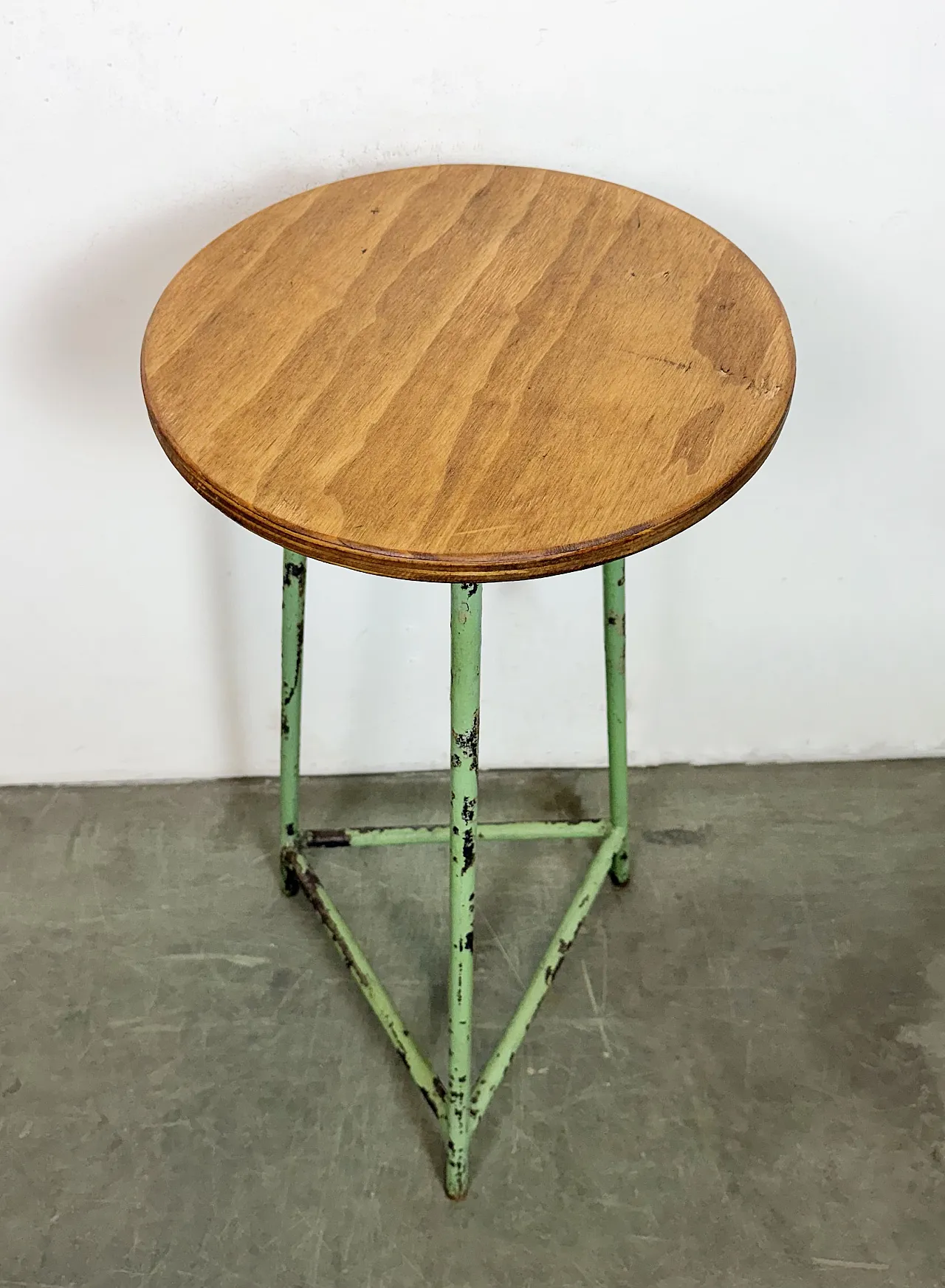 Green Industrial Workshop Stool, 1960s 5