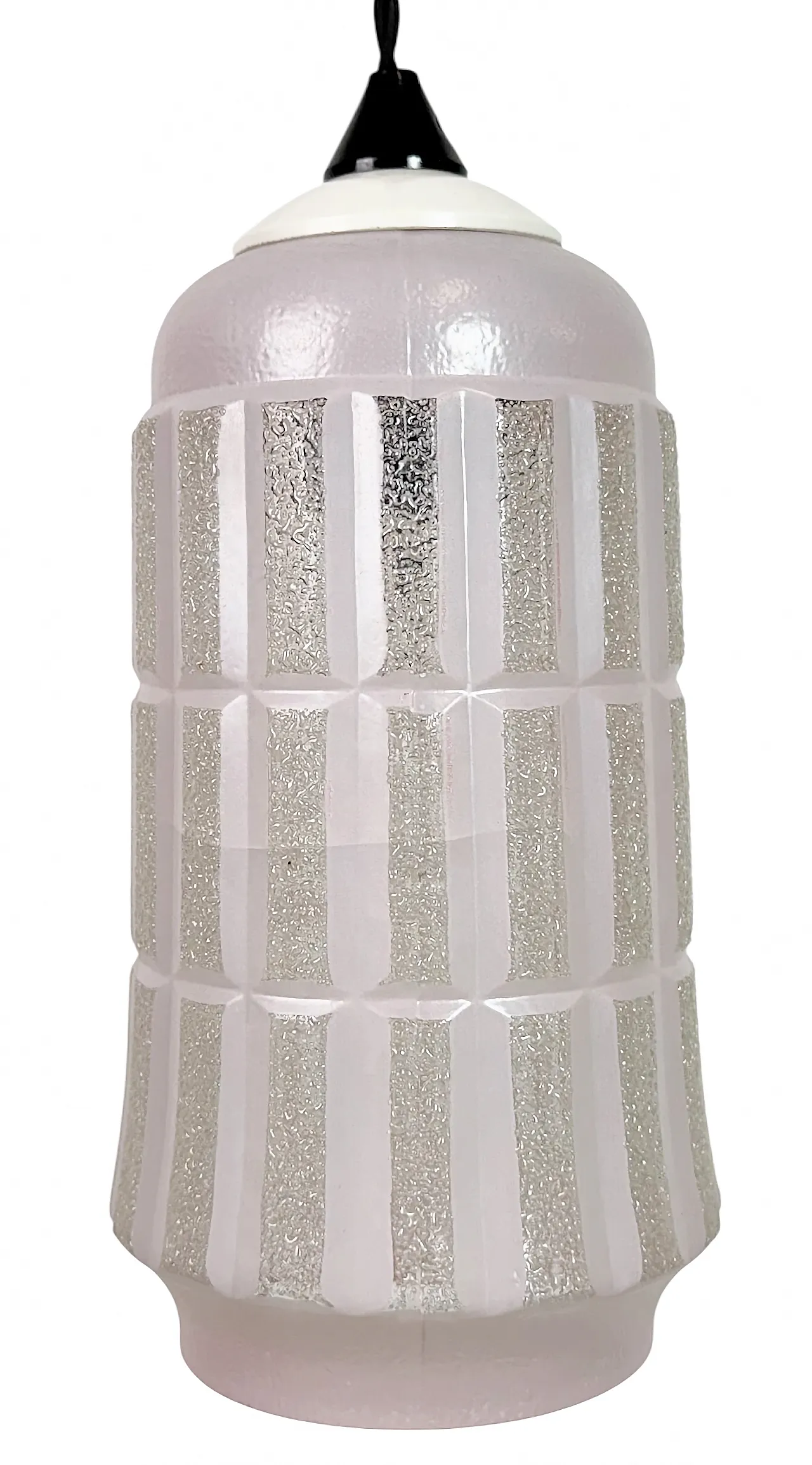 Lampada da soffitto vintage in vetro, anni '70 1