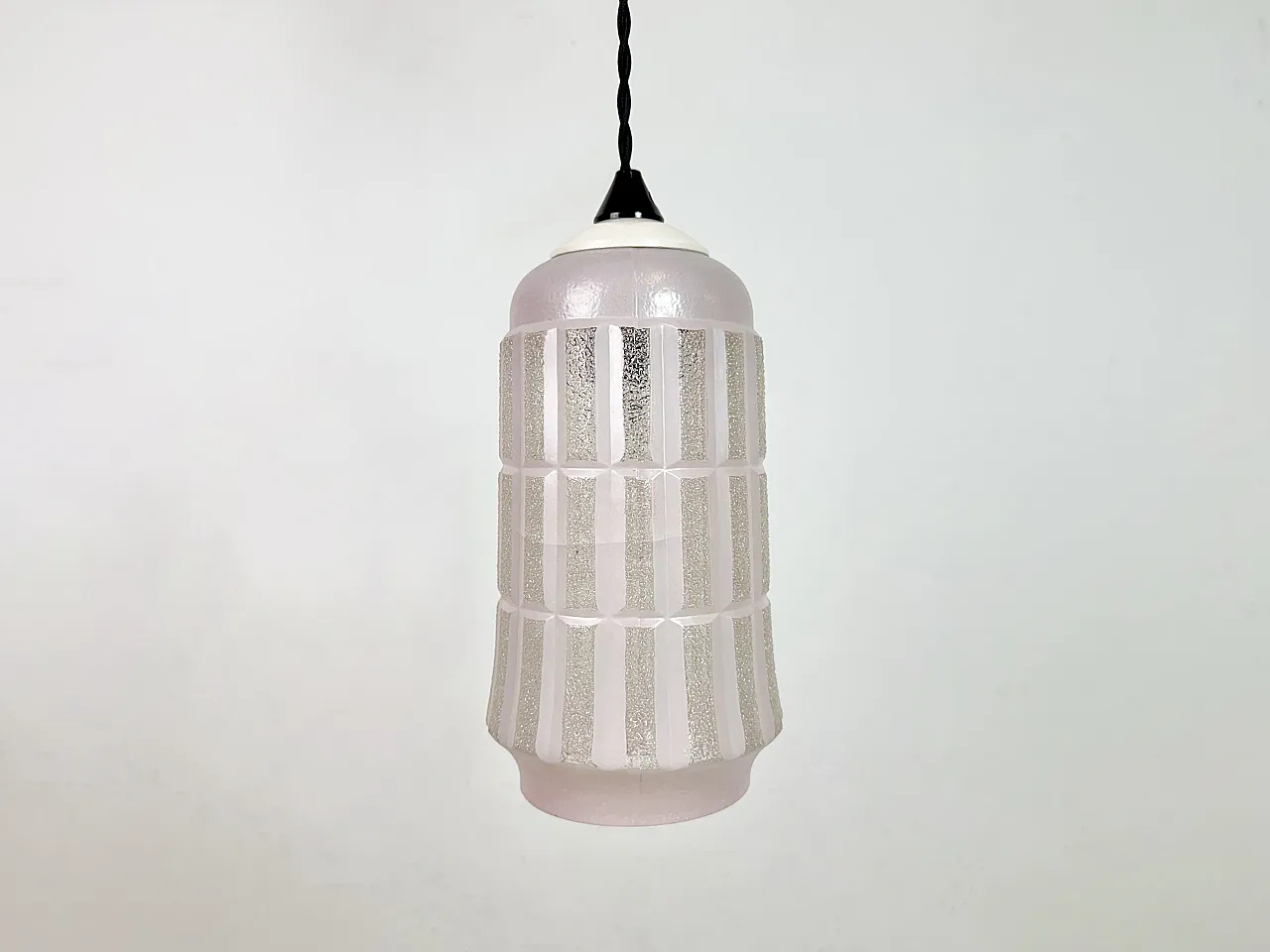 Lampada da soffitto vintage in vetro, anni '70 2