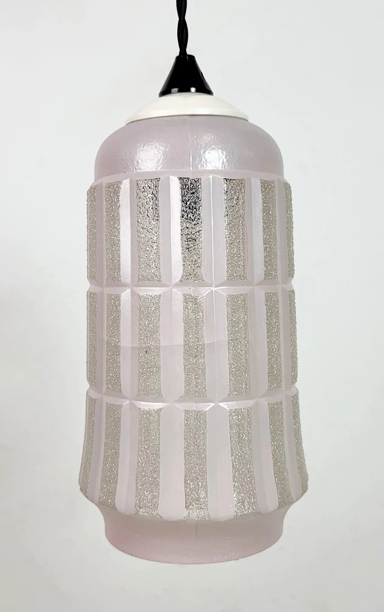 Lampada da soffitto vintage in vetro, anni '70 3