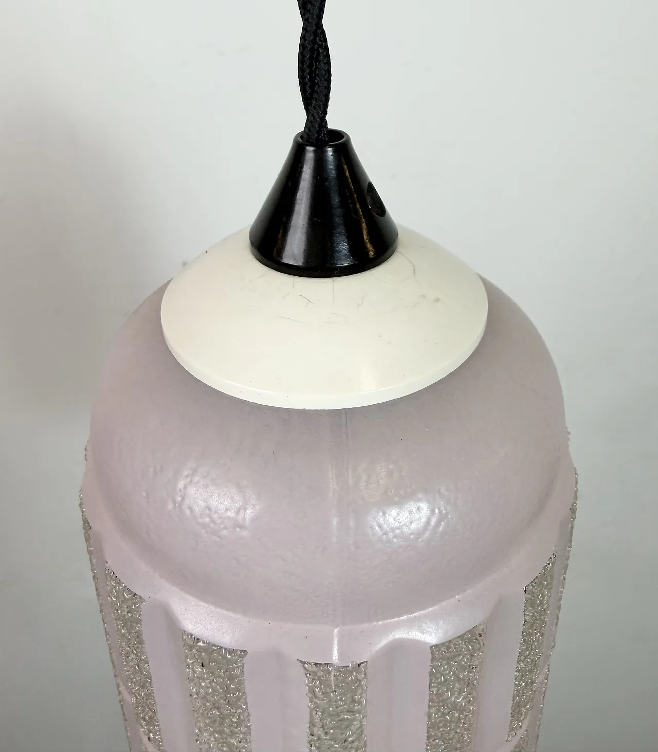 Lampada da soffitto vintage in vetro, anni '70 4