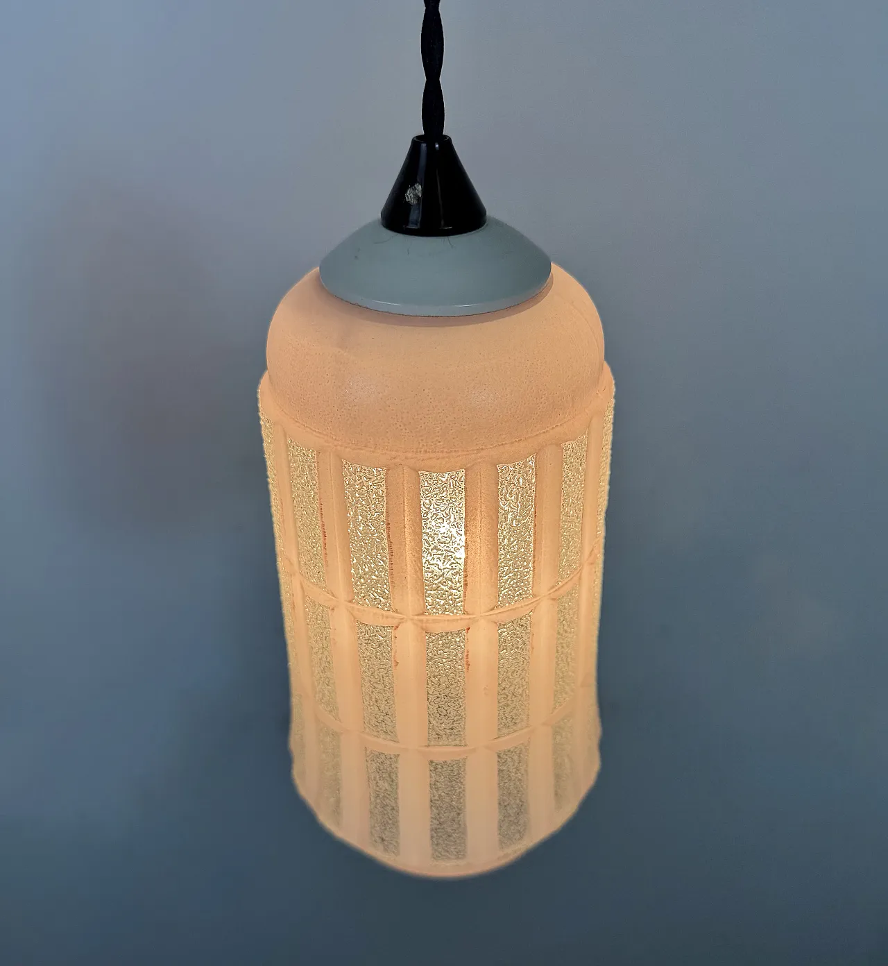 Lampada da soffitto vintage in vetro, anni '70 8