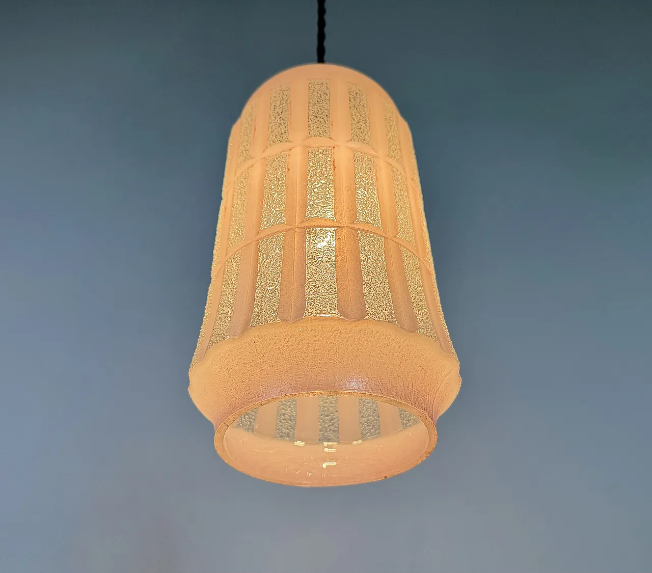 Lampada da soffitto vintage in vetro, anni '70 9