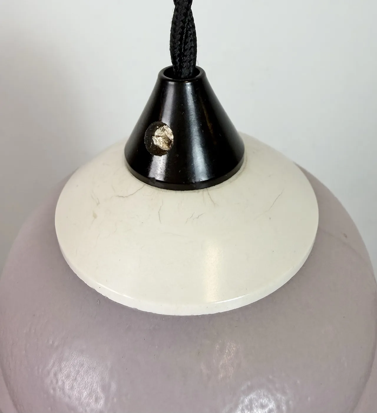 Lampada da soffitto vintage in vetro, anni '70 10