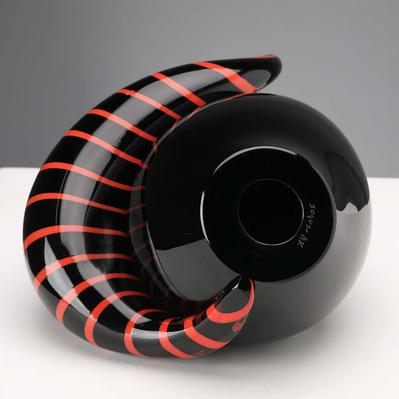 Gatto in vetro nero e rosso di Seguso, '900 7