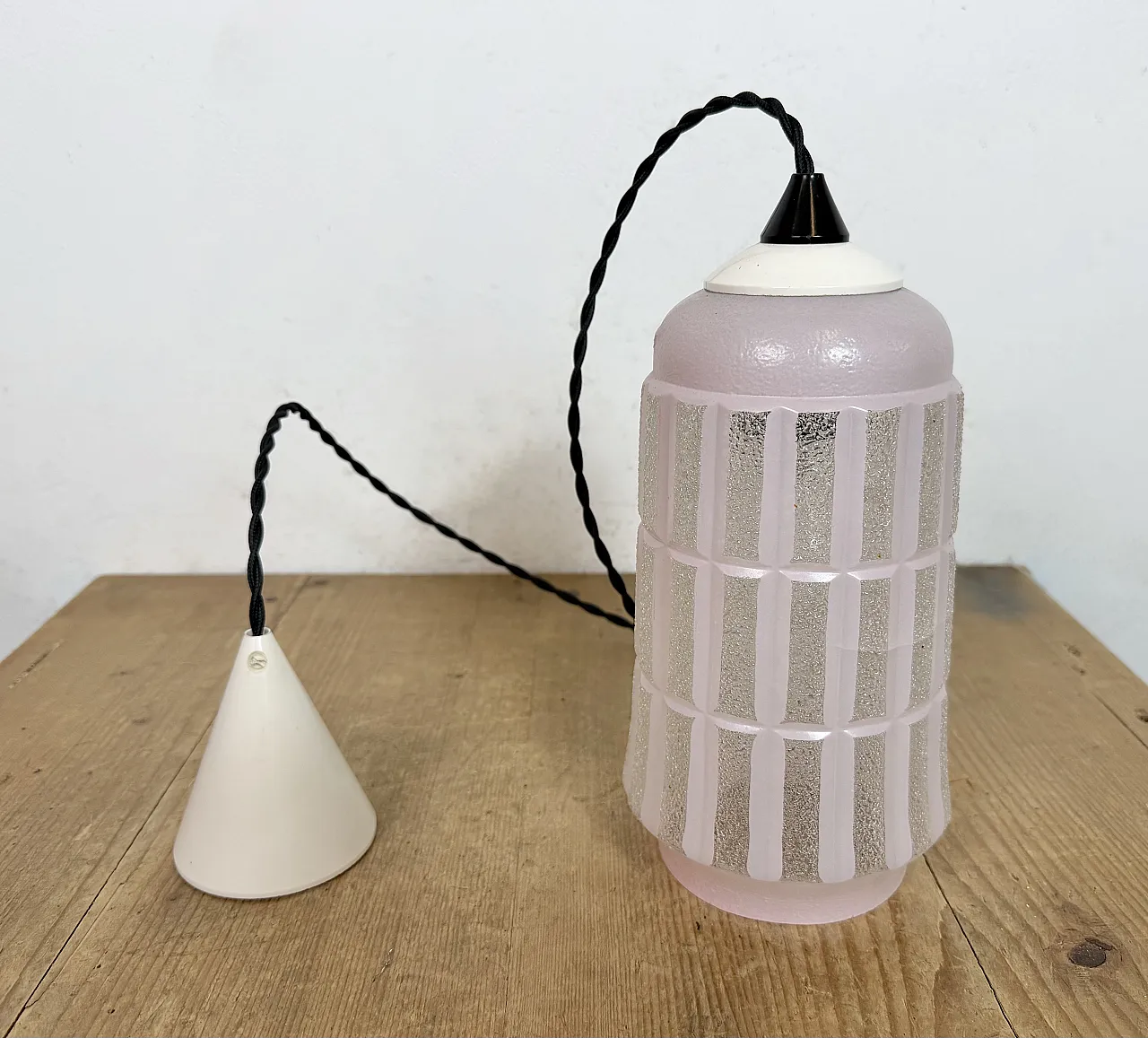 Lampada da soffitto vintage in vetro, anni '70 11