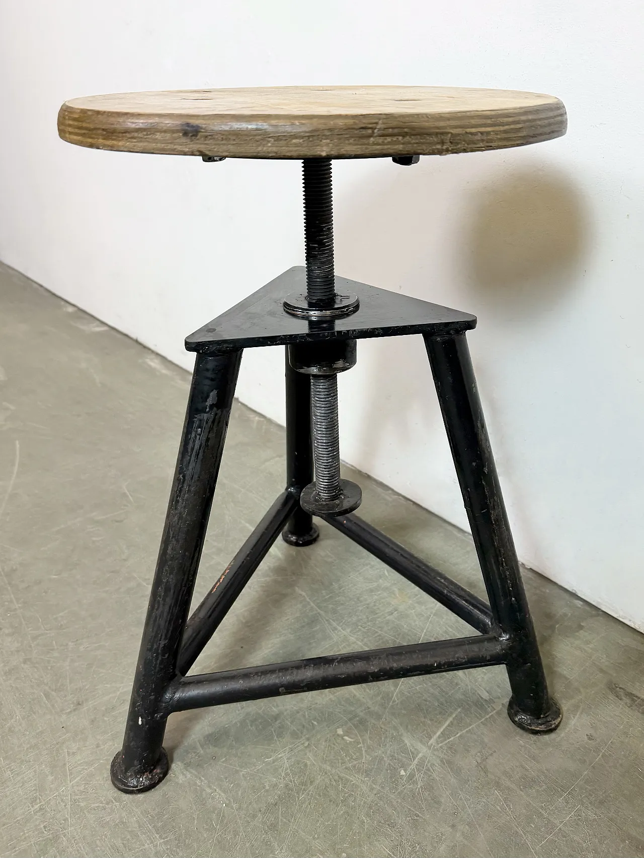 Black Industrial Workshop Swivel Stool, 1960s 7