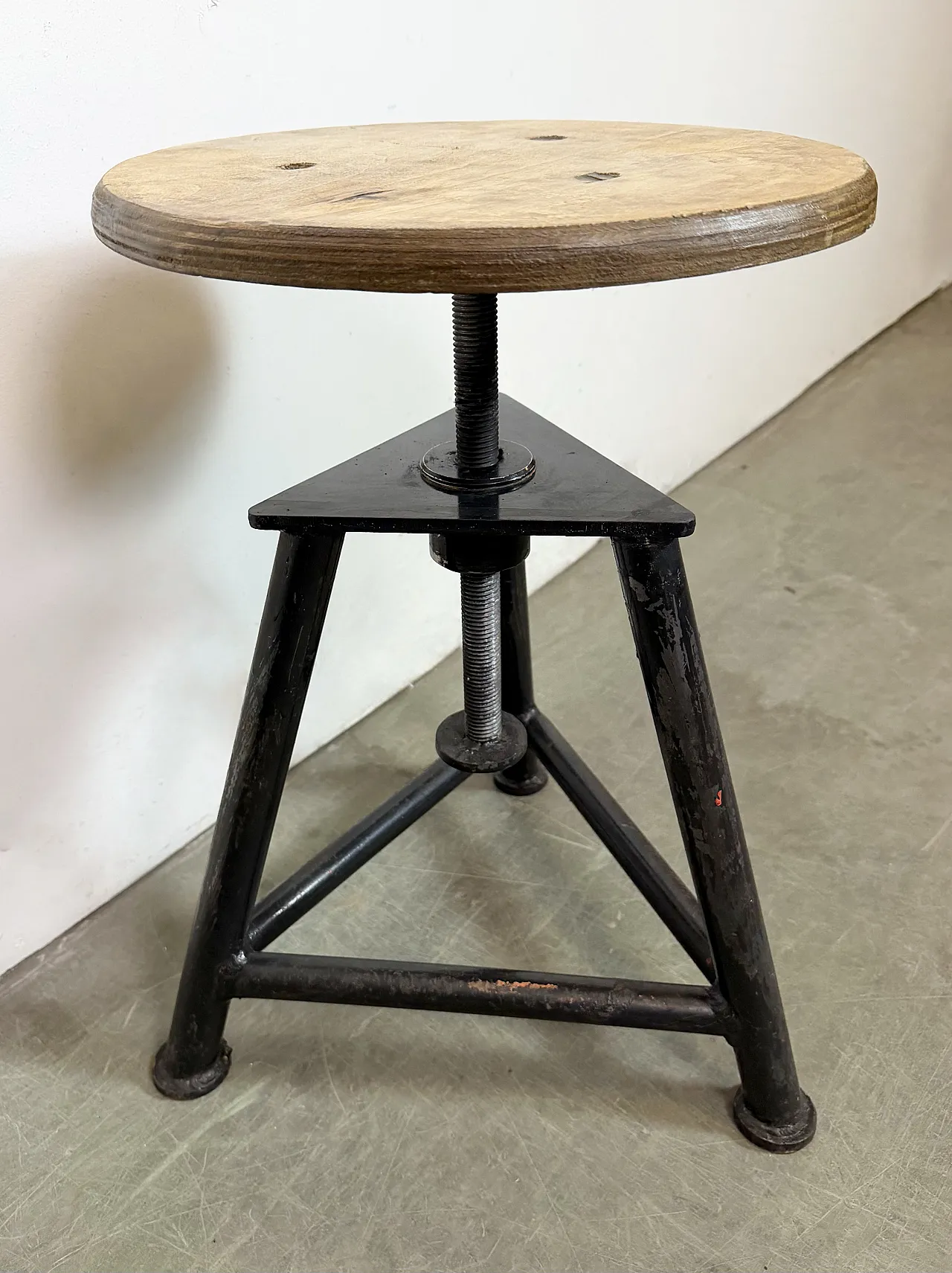 Black Industrial Workshop Swivel Stool, 1960s 8