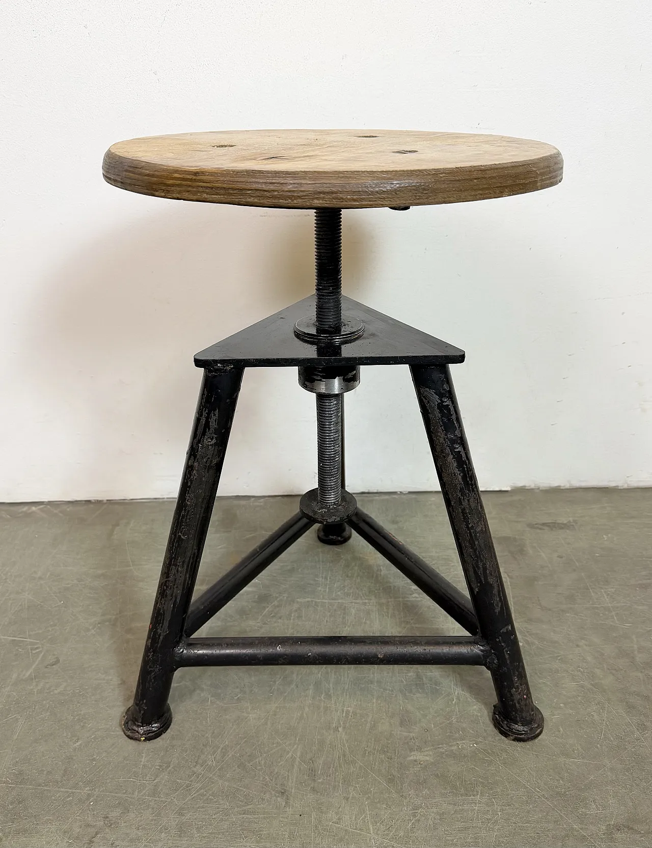 Black Industrial Workshop Swivel Stool, 1960s 9