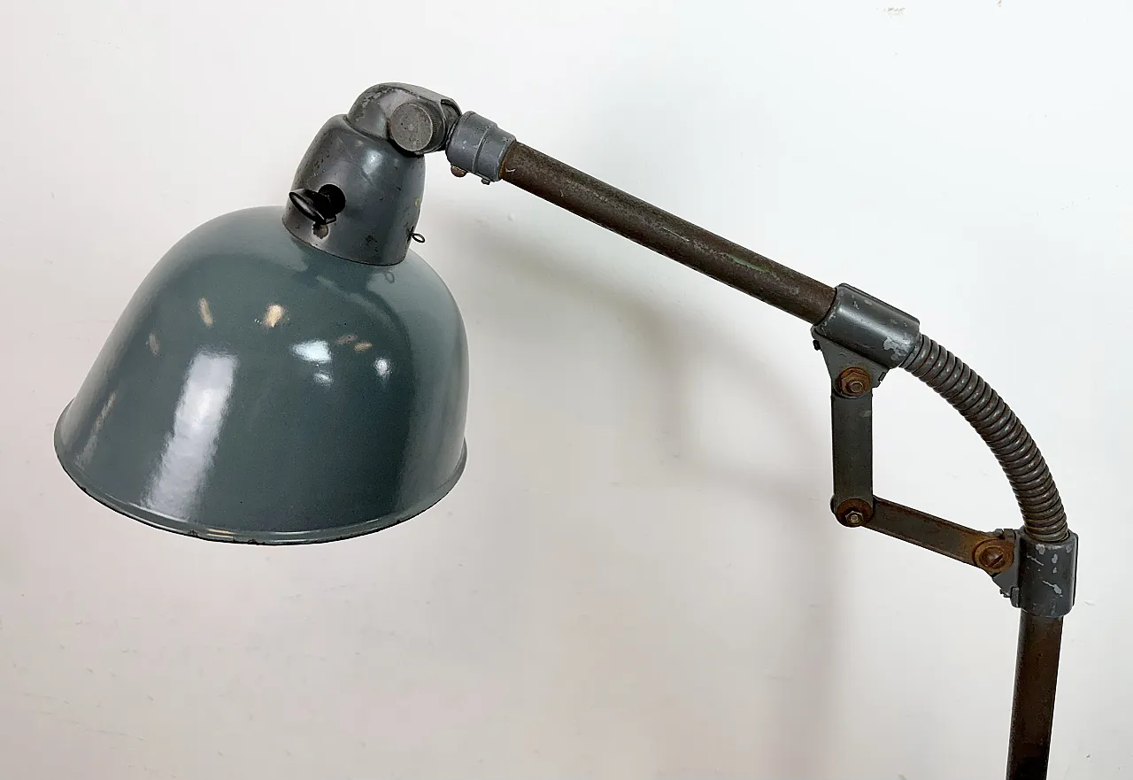Industrial Grey Enamel Workshop Table Lamp from Siemens, 1950s 6