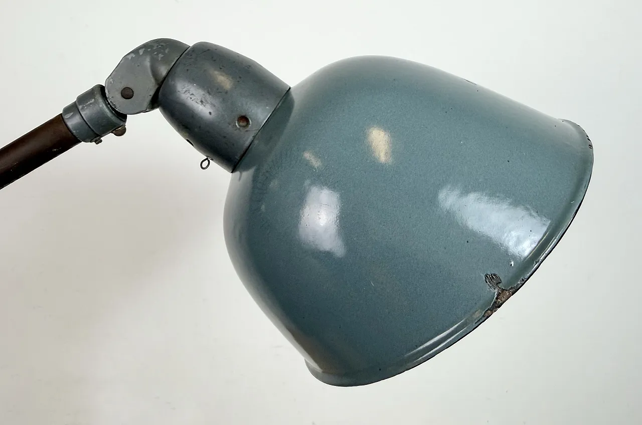 Industrial Grey Enamel Workshop Table Lamp from Siemens, 1950s 14