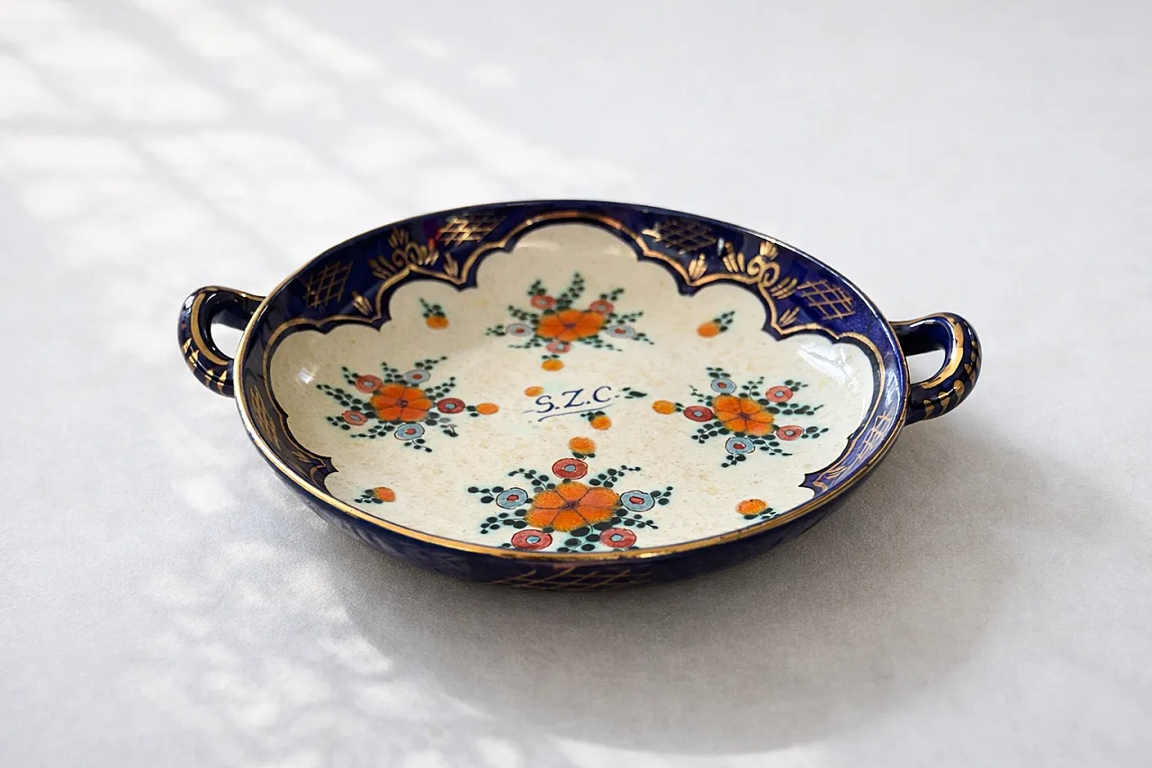 Ciotola ceramica Art Déco di Regina Gouda Holland René Decor, anni '50 2