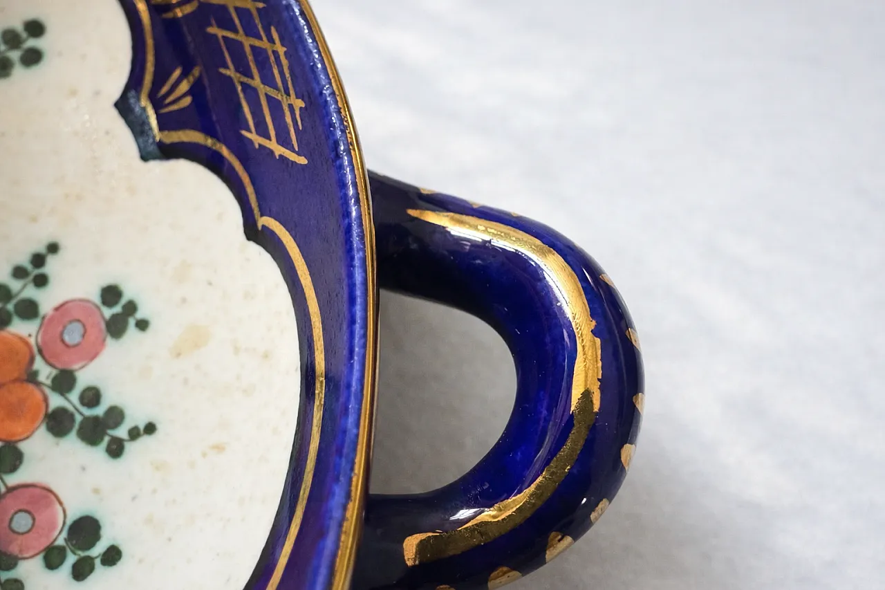 Ciotola ceramica Art Déco di Regina Gouda Holland René Decor, anni '50 4