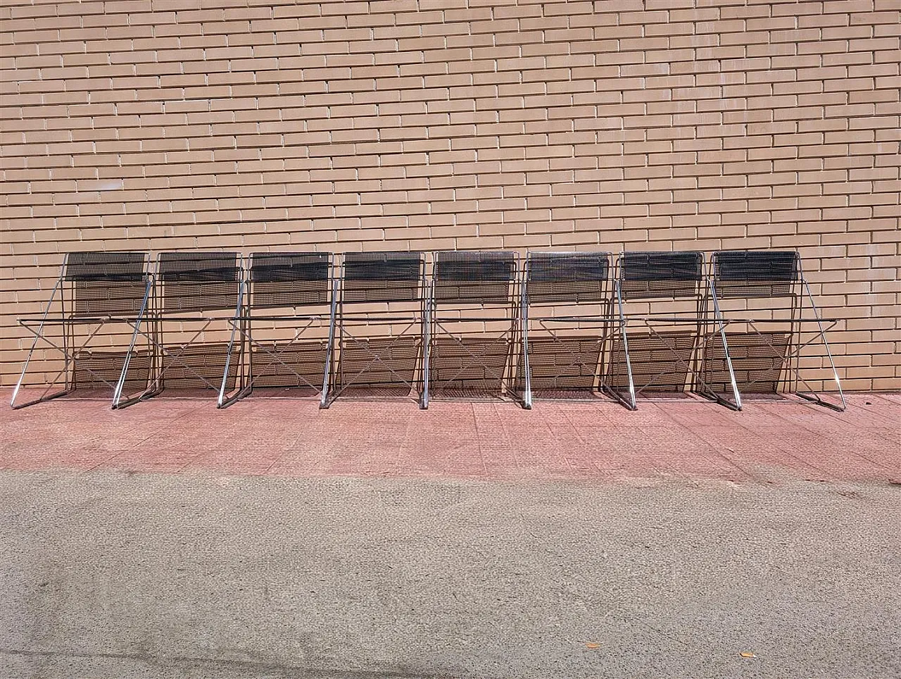 8 stackable chairs minimalist, 70s 1