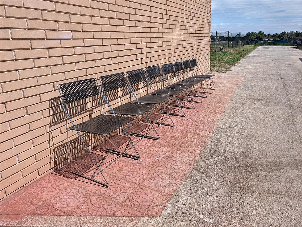 8 stackable chairs minimalist, 70s 2
