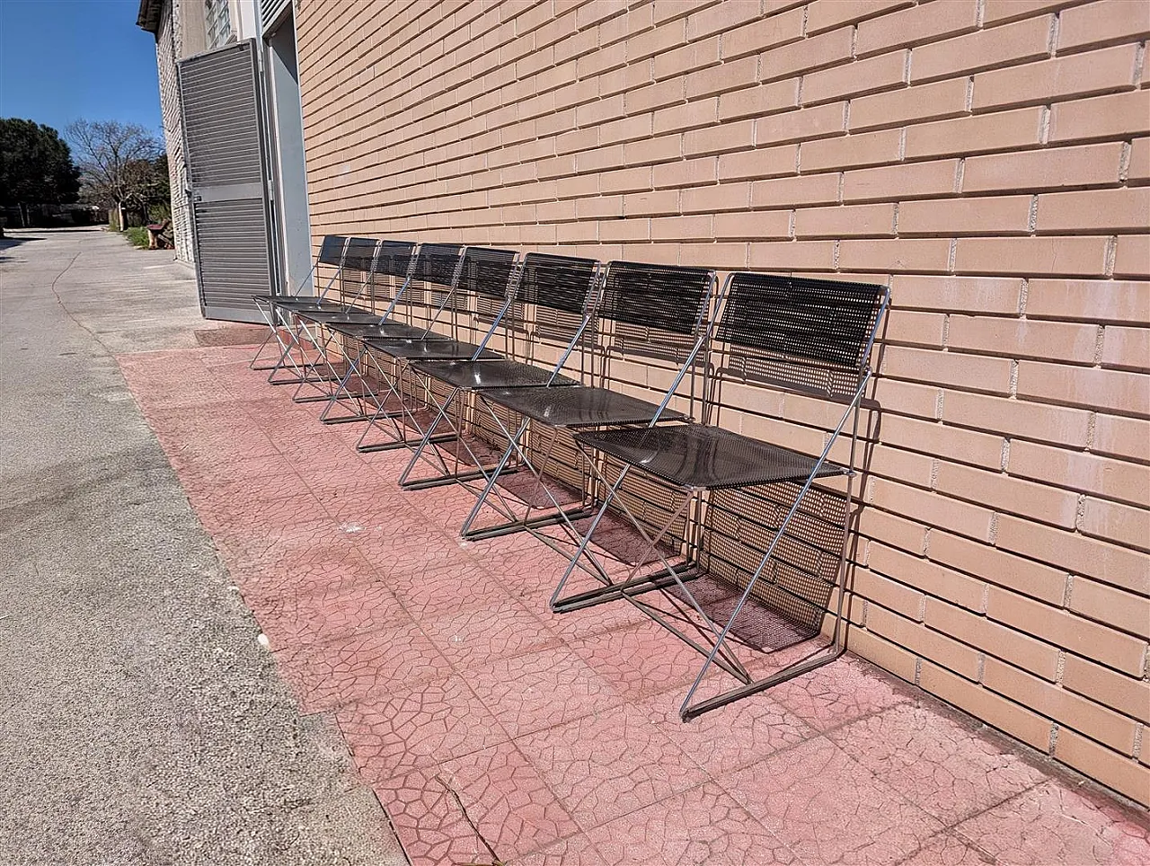 8 stackable chairs minimalist, 70s 3