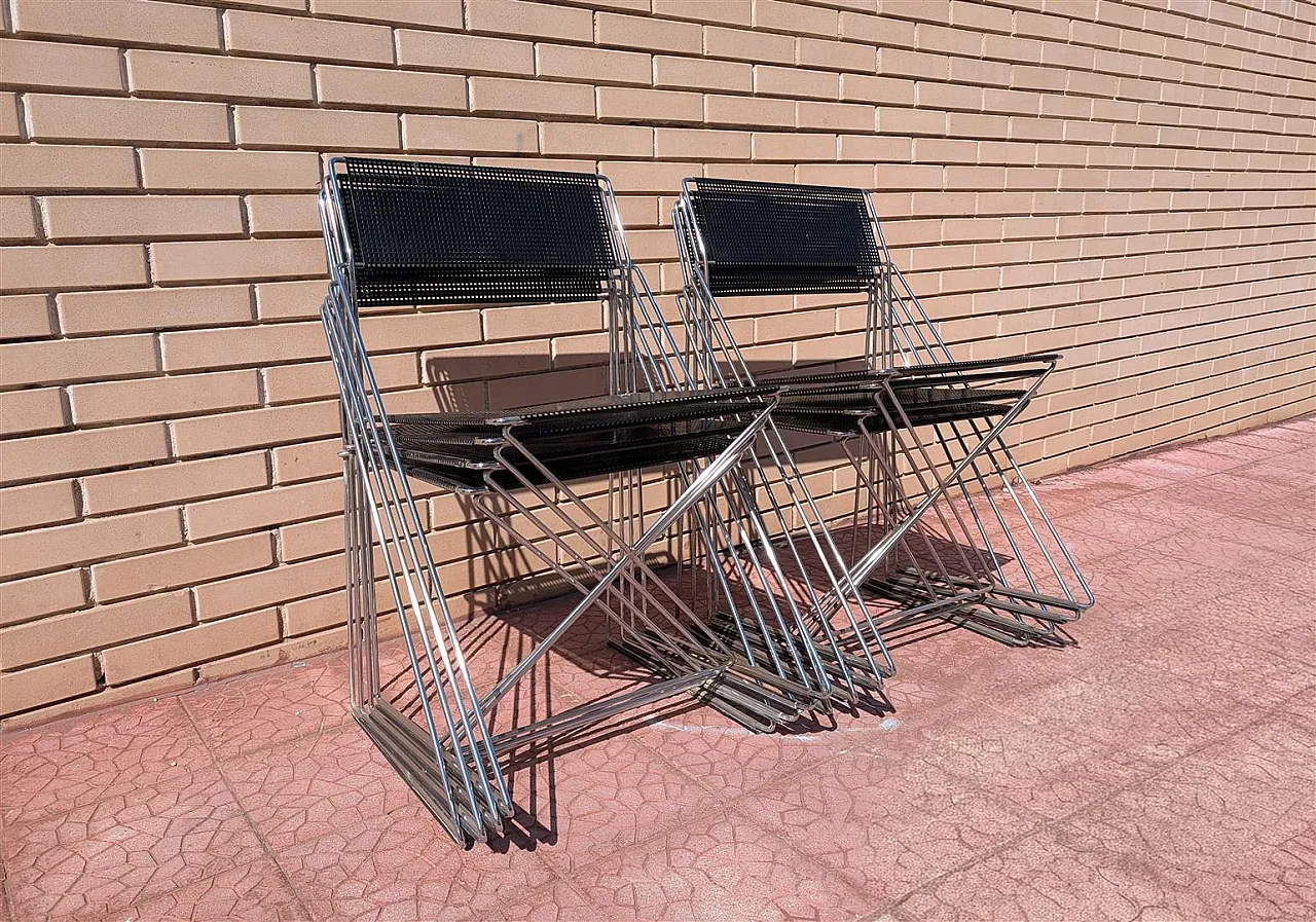 8 stackable chairs minimalist, 70s 9