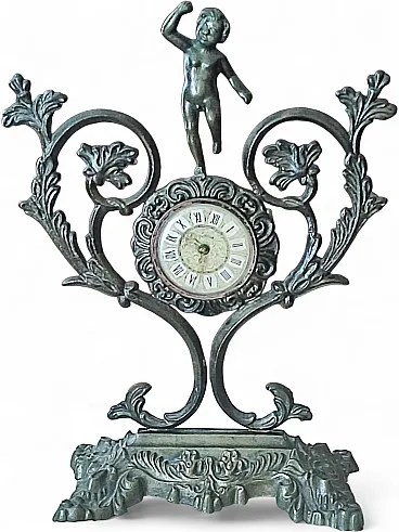 Table clock with bronze cherub, Louis XV style, early 20th century