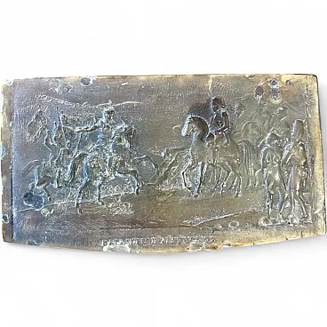 Bone snuffbox engraved Napoleon battle, 18th century