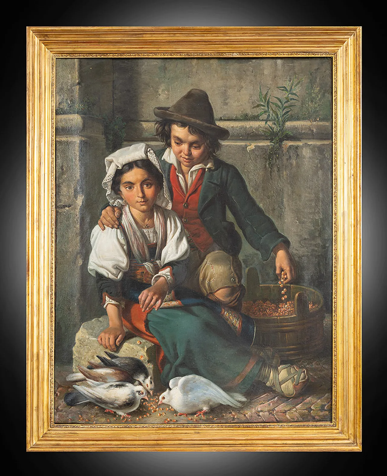Oil painting on canvas with by Tommaso De Vivo, 19th century 1