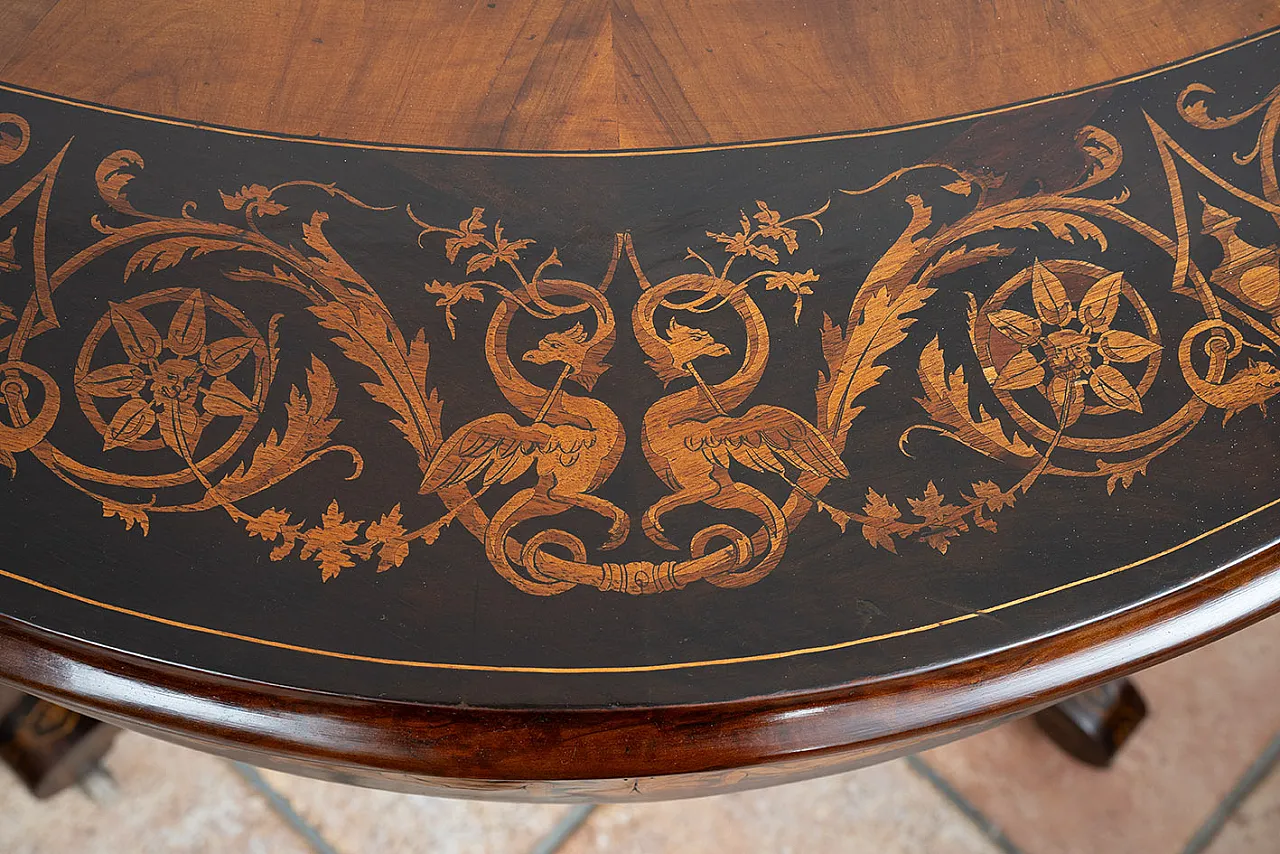 Freestanding coffee table in fine exotic woods, 19th century 6