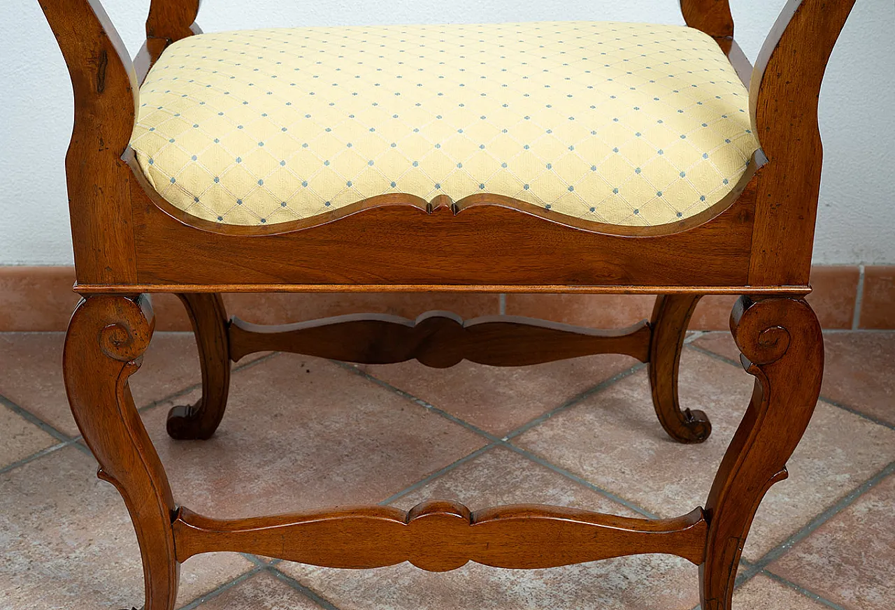 Pair of stools in solid walnut, 19th century 2