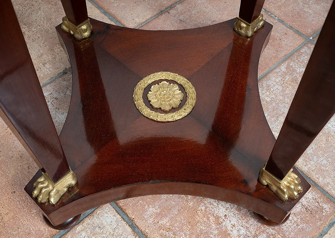 Coffee table in mahogany feather with marble top, 19th century 5