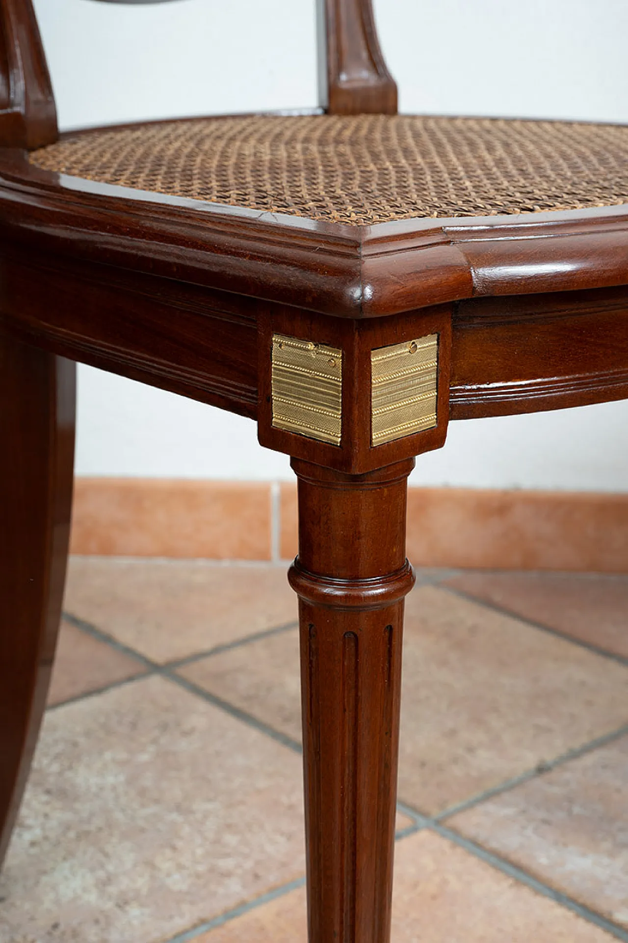 6 Napoleon III chairs in solid mahogany and Vienna straw, 19th century 2