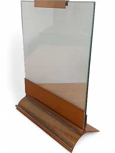 Streffe Branded Photo Frame In Glass And Brass, 70s