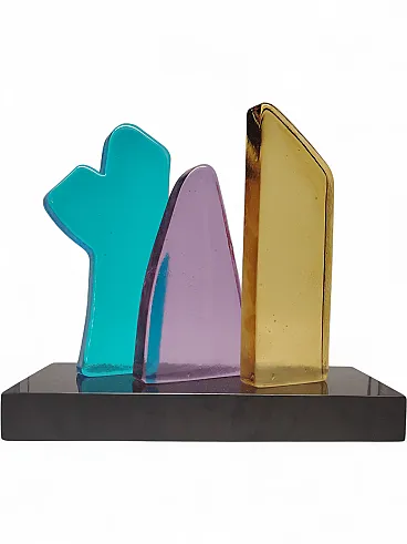 Sculpture in polychrome glass Limited edition by Riccardo Licata, 90s
