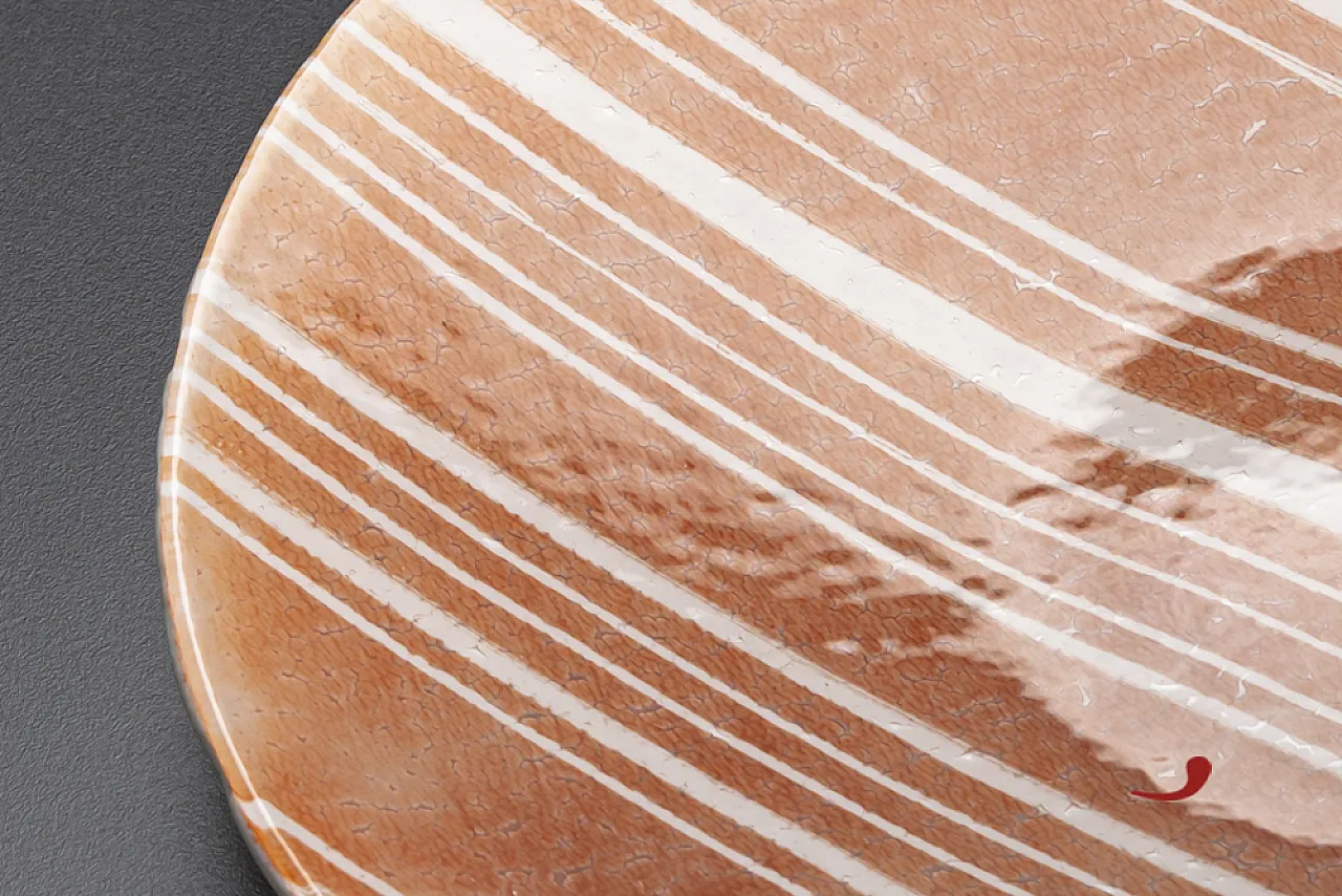 Red and White Glass Fusion Plate Italian Craftsmanship, 2000 3