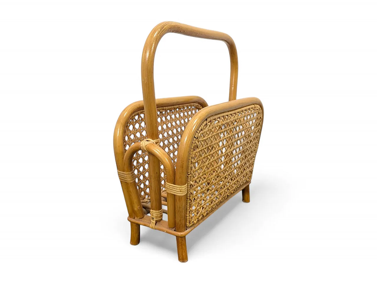 Bamboo magazine rack, 1970s 2