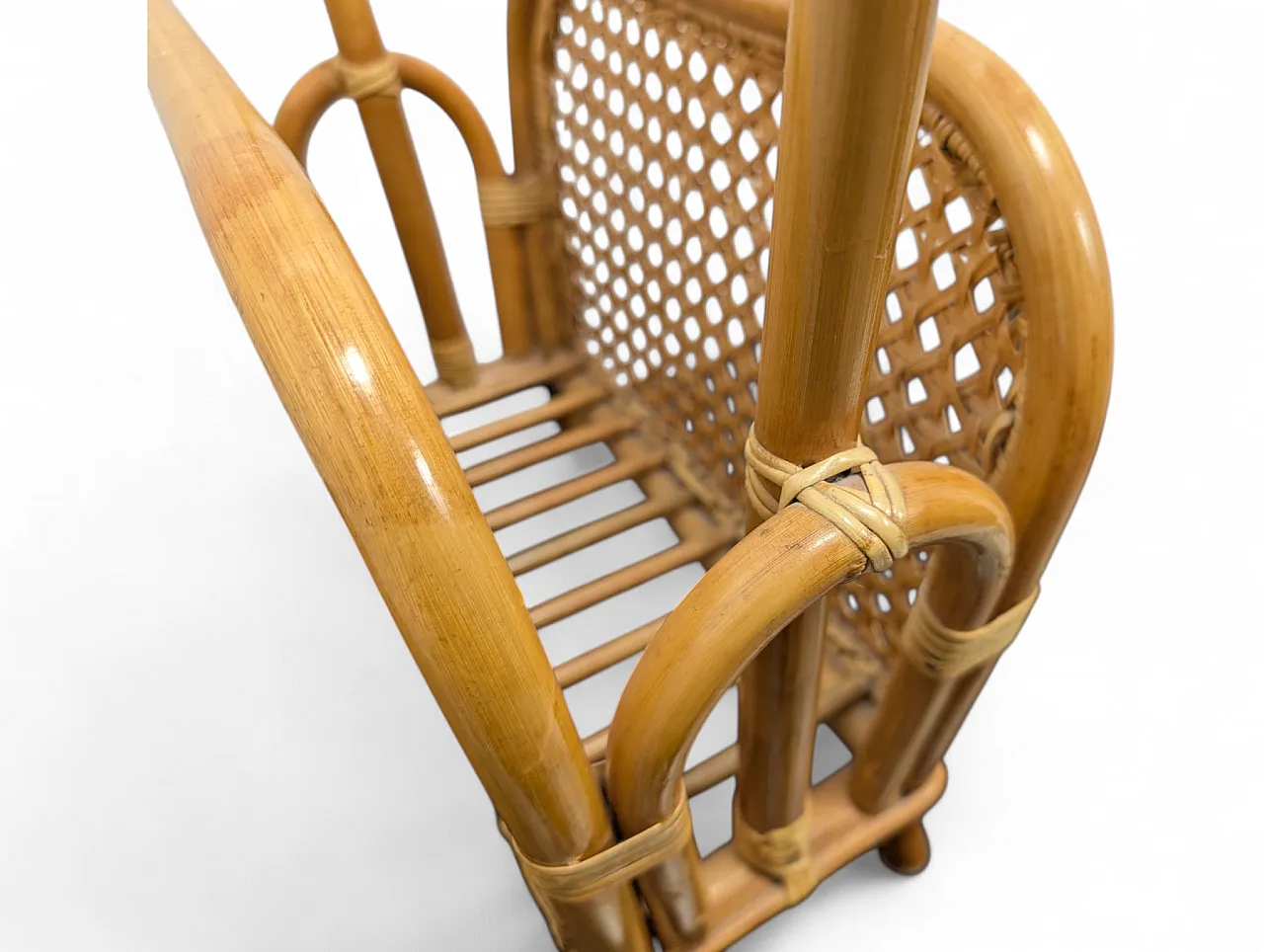 Bamboo magazine rack, 1970s 4