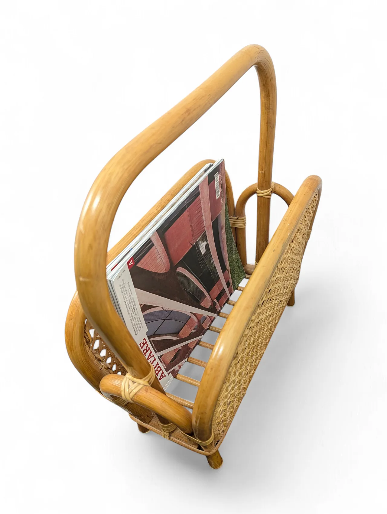 Bamboo magazine rack, 1970s 5