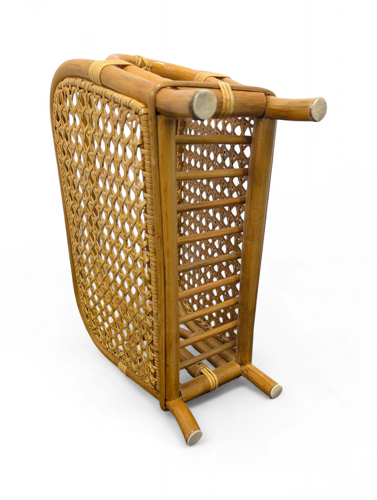 Bamboo magazine rack, 1970s 7