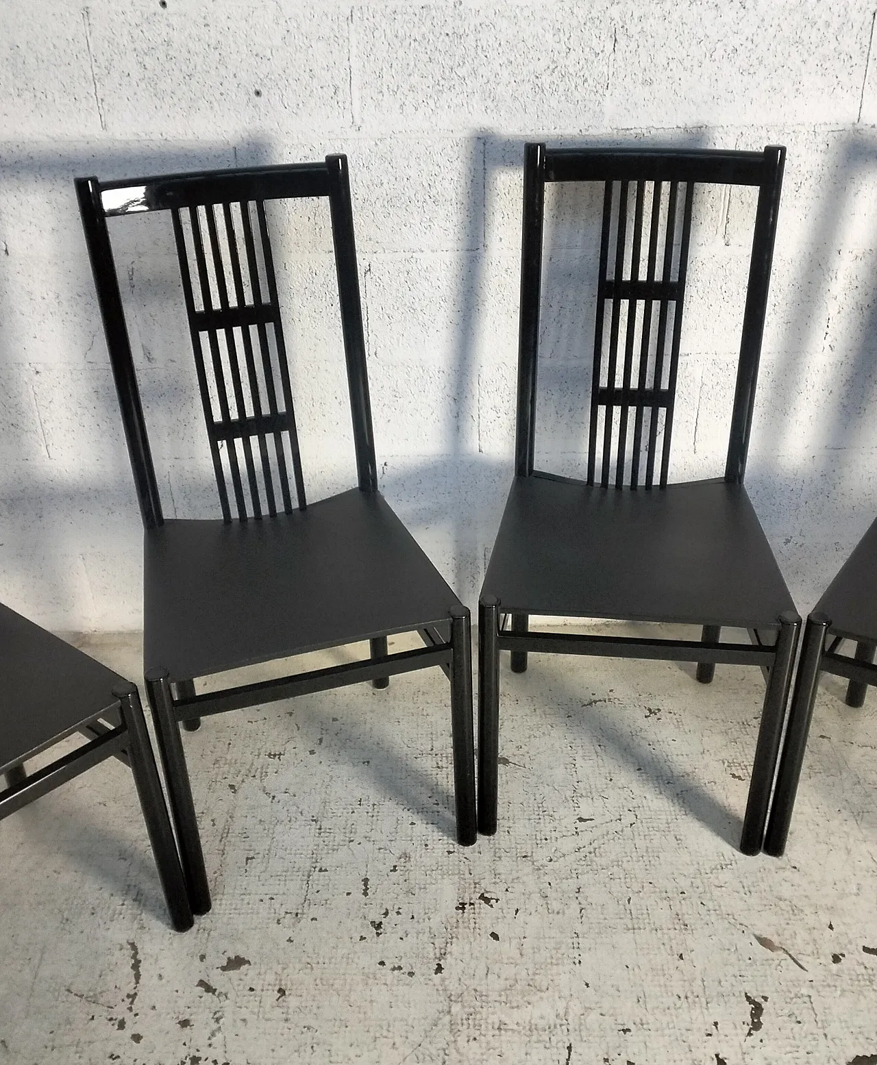Set of 6 lacquered dining chairs, Italy 80s 6