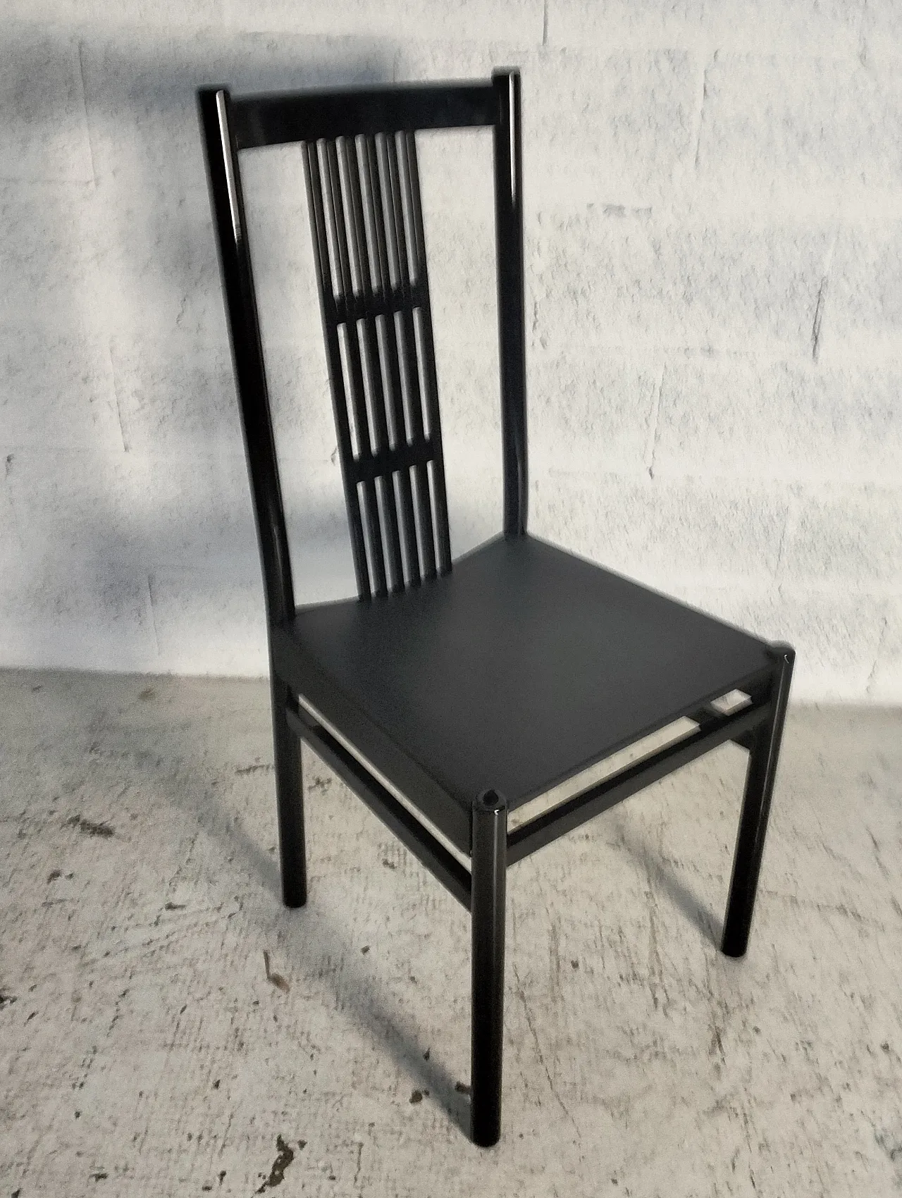 Set of 6 lacquered dining chairs, Italy 80s 13