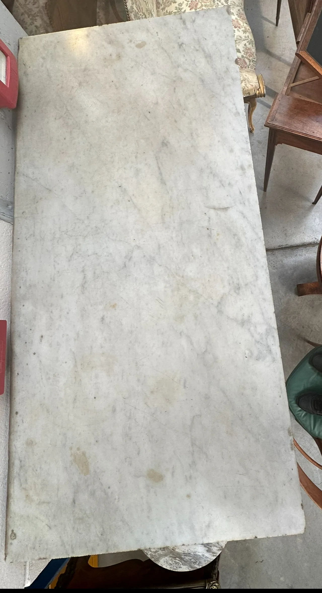 Empire secretaire in walnut feather with columns and bronzes, early 19th century 8