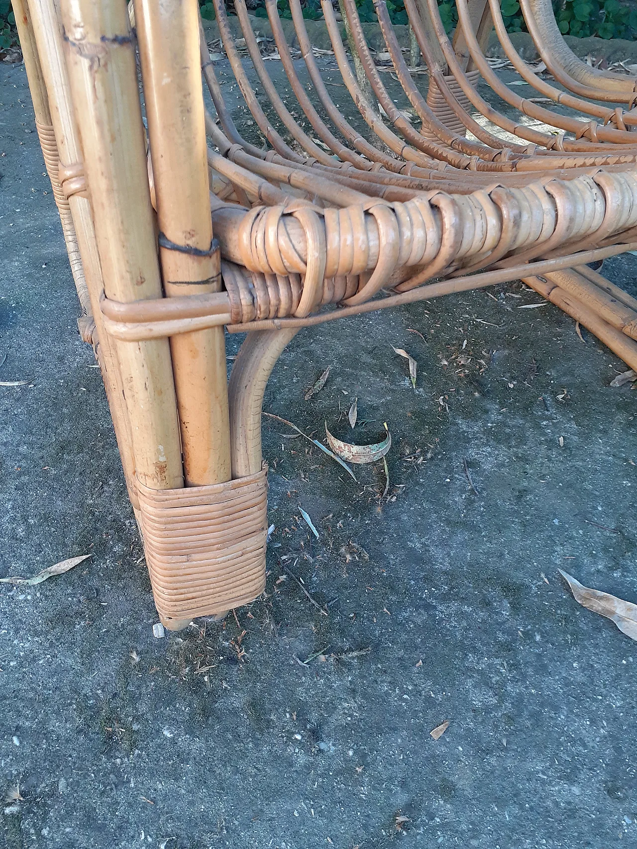 Pair of bamboo armchairs, 60s 4