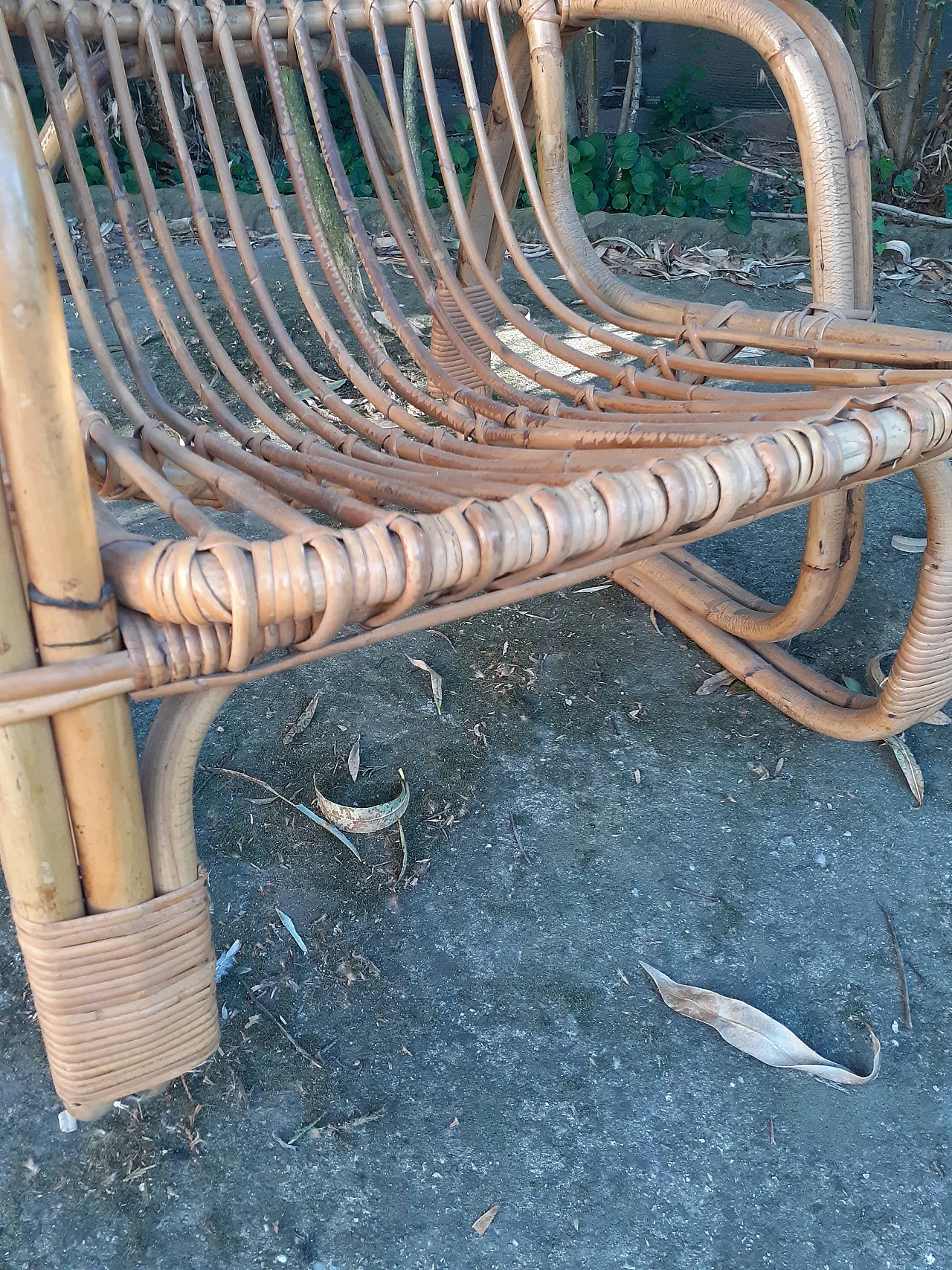 Pair of bamboo armchairs, 60s 5