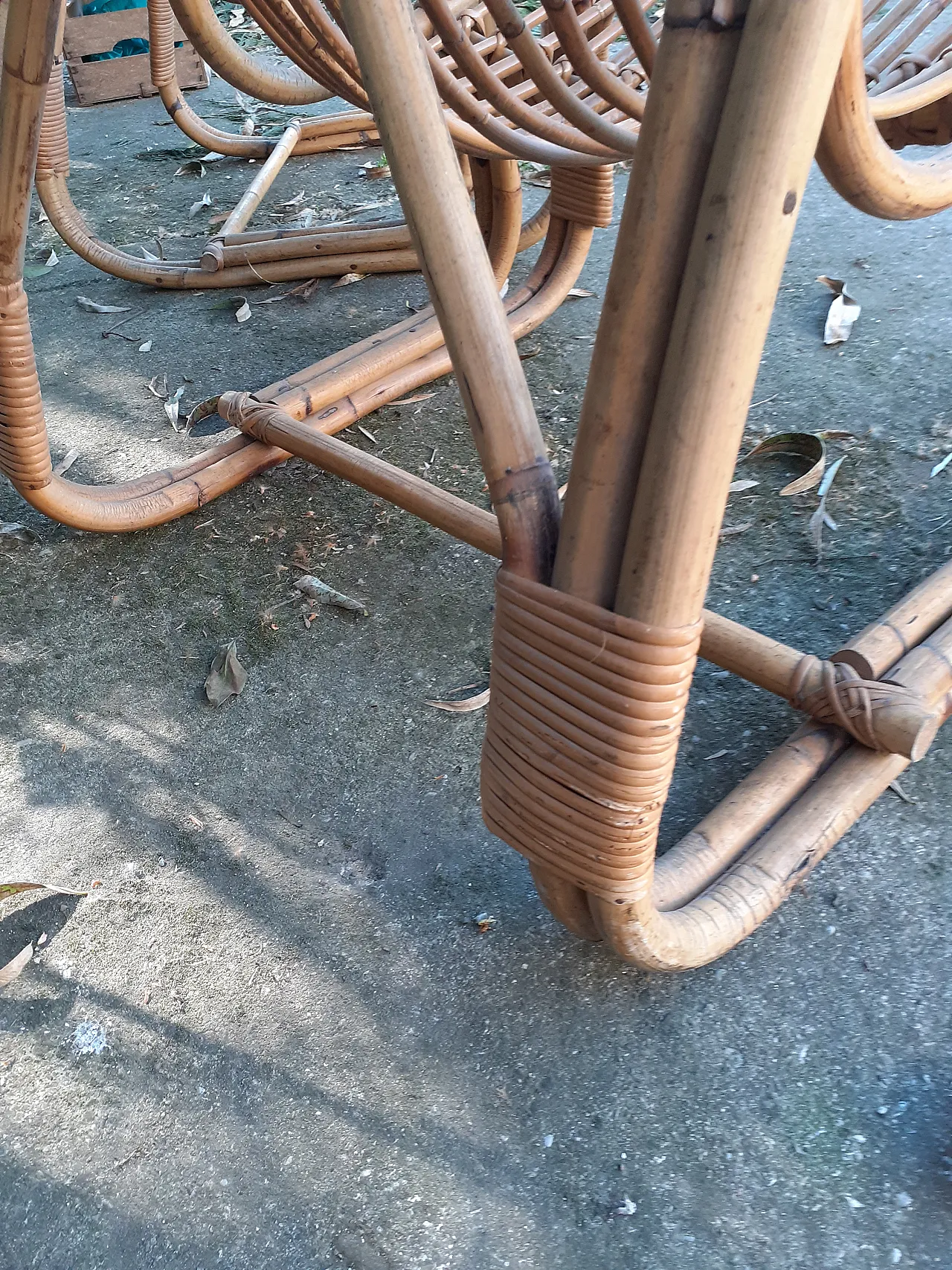 Pair of bamboo armchairs, 60s 6