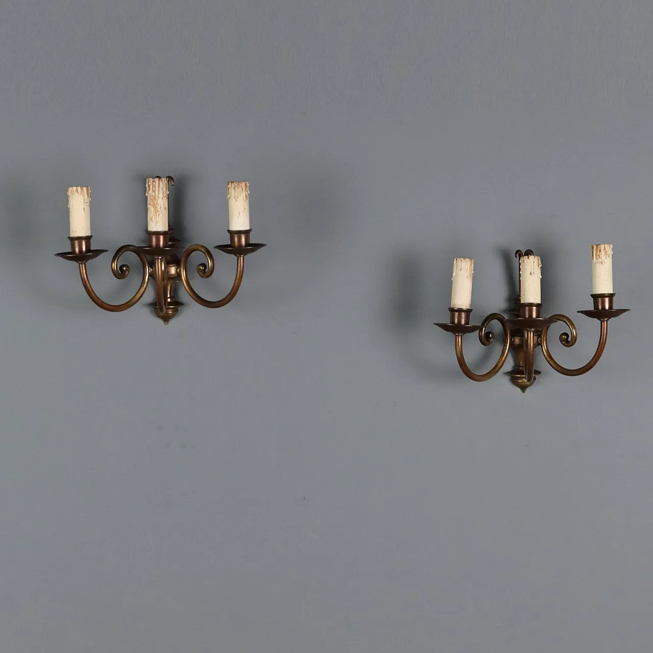 Coppia di appliques in bronzo dorato, '900 1