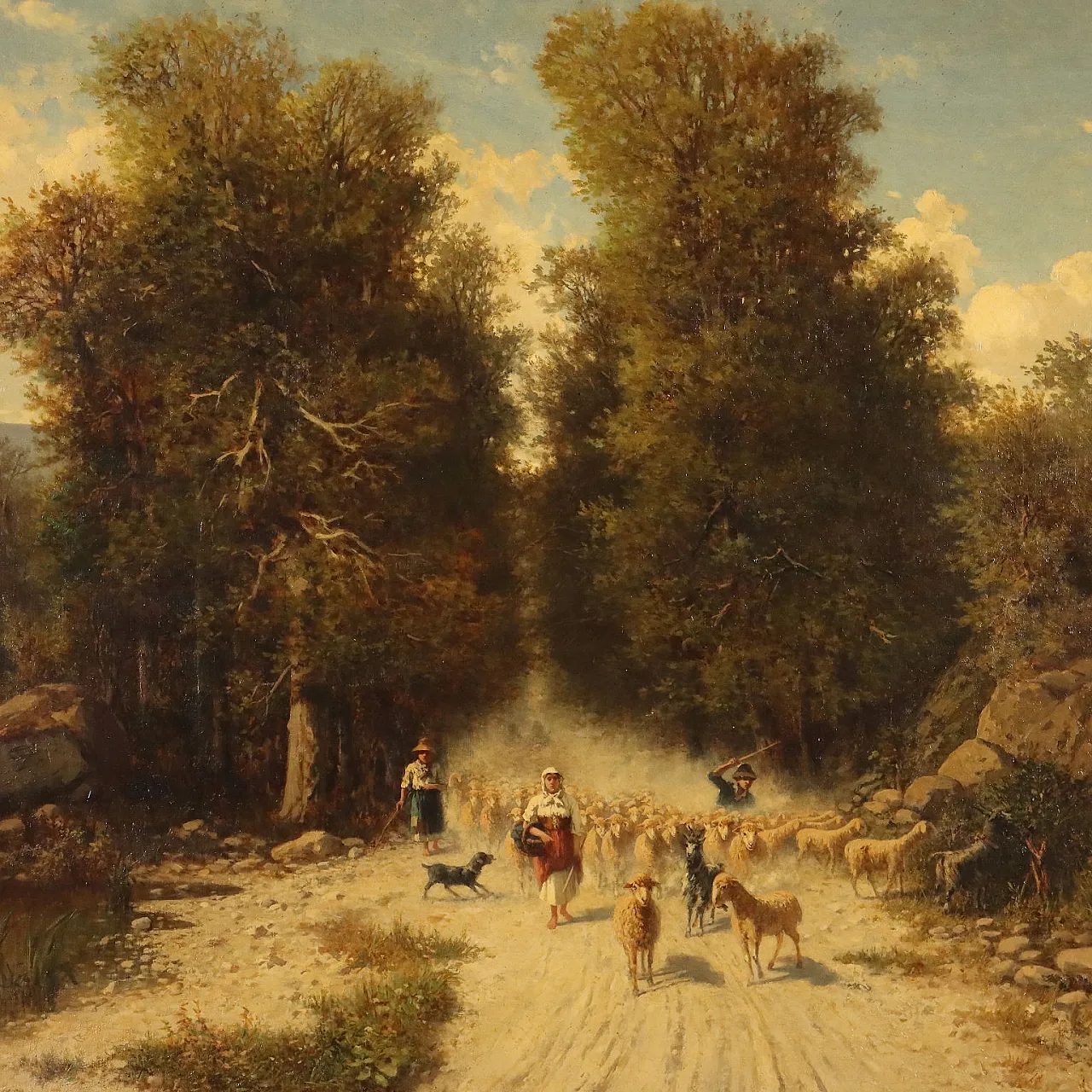 Landscape with Flock and Shepherds, 19th century 4